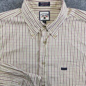 Faconnable Beige Check Men's Size XL Long Sleeve Button Up Shirt Albert Goldberg